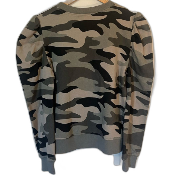 Cynthia Rowley Camo Sweatshirt Green Black Size Small - Picture 4 of 10